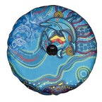 Dolphins Aboriginal Art Map Flag Australia Spare Tire Cover