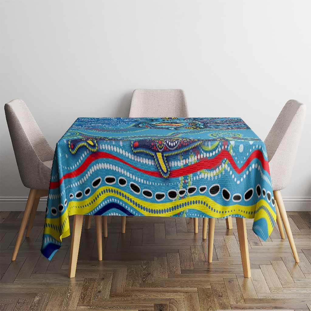 Dolphins Aboriginal Art Map Flag Australia Tablecloth