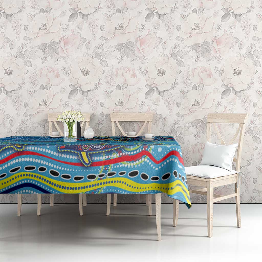 Dolphins Aboriginal Art Map Flag Australia Tablecloth