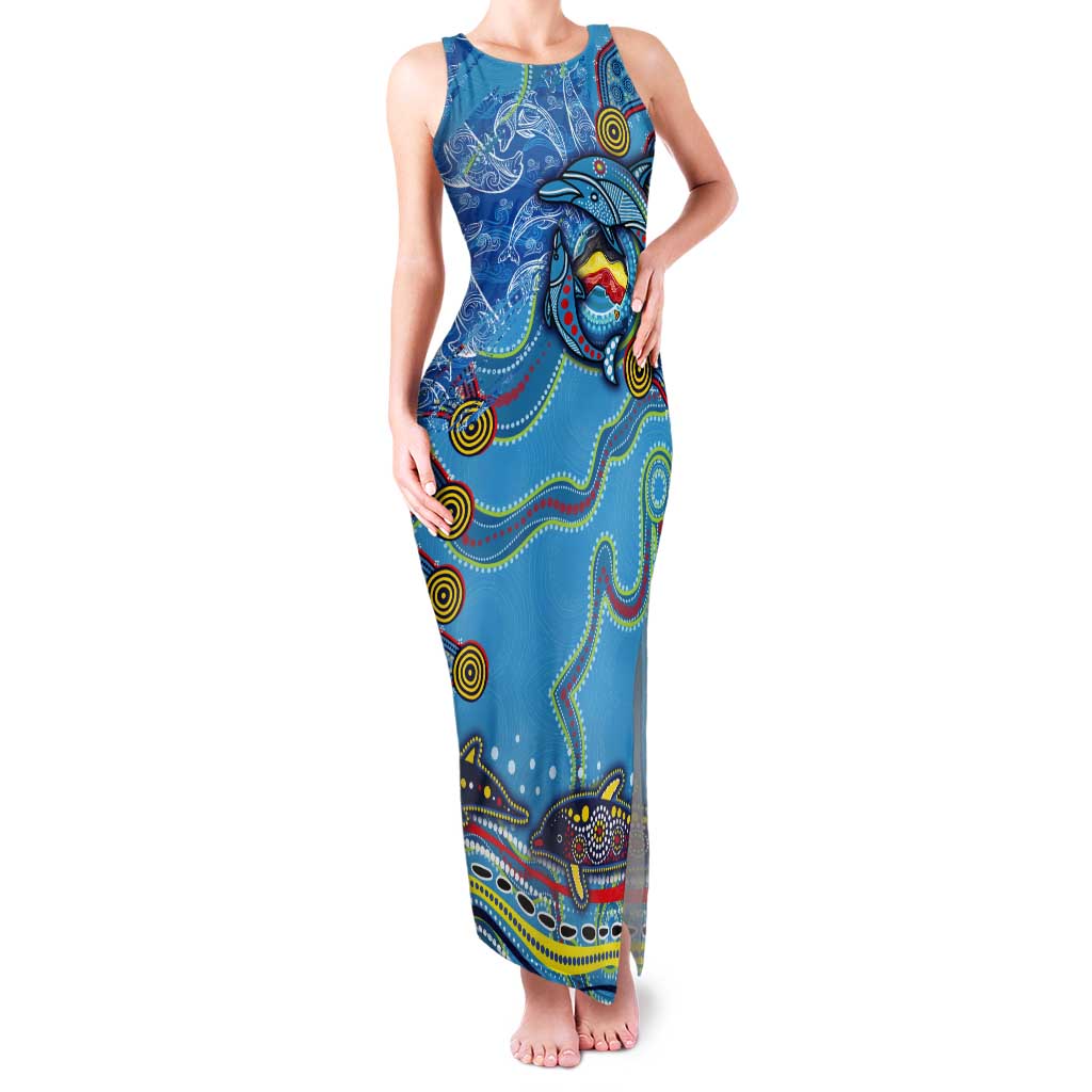 Dolphins Aboriginal Art Map Flag Australia Tank Maxi Dress