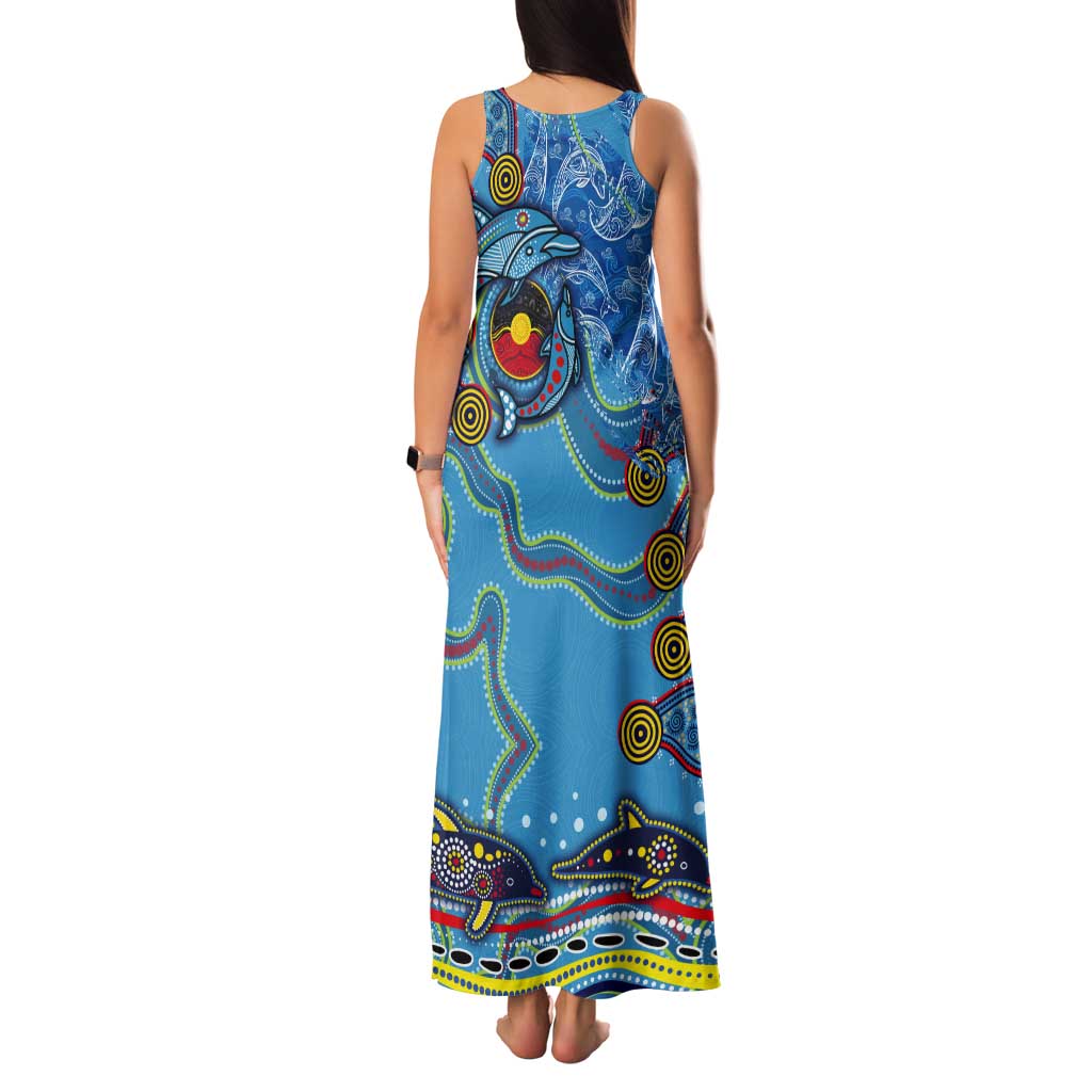 Dolphins Aboriginal Art Map Flag Australia Tank Maxi Dress
