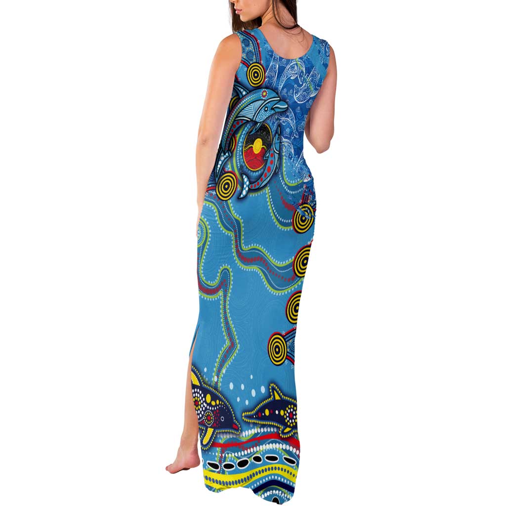 Dolphins Aboriginal Art Map Flag Australia Tank Maxi Dress
