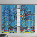 Dolphins Aboriginal Art Map Flag Australia Window Curtain