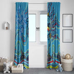Dolphins Aboriginal Art Map Flag Australia Window Curtain
