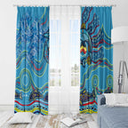 Dolphins Aboriginal Art Map Flag Australia Window Curtain
