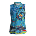 Dolphins Aboriginal Art Map Flag Australia Women Sleeveless Polo Shirt
