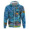 Dolphins Aboriginal Art Map Flag Australia Zip Hoodie