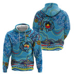 Dolphins Aboriginal Art Map Flag Australia Zip Hoodie