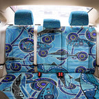 Sharks Aboriginal Australia Back Car Seat Cover Indigenous Art Blue