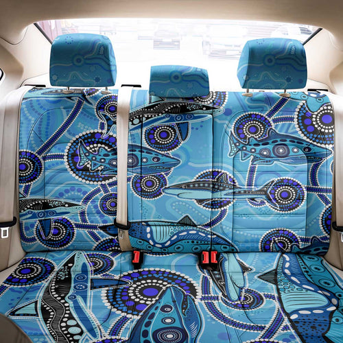 Sharks Aboriginal Australia Back Car Seat Cover Indigenous Art Blue