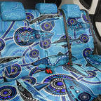 Sharks Aboriginal Australia Back Car Seat Cover Indigenous Art Blue