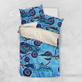 Sharks Aboriginal Australia Bedding Set Indigenous Art Blue