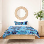 Sharks Aboriginal Australia Bedding Set Indigenous Art Blue