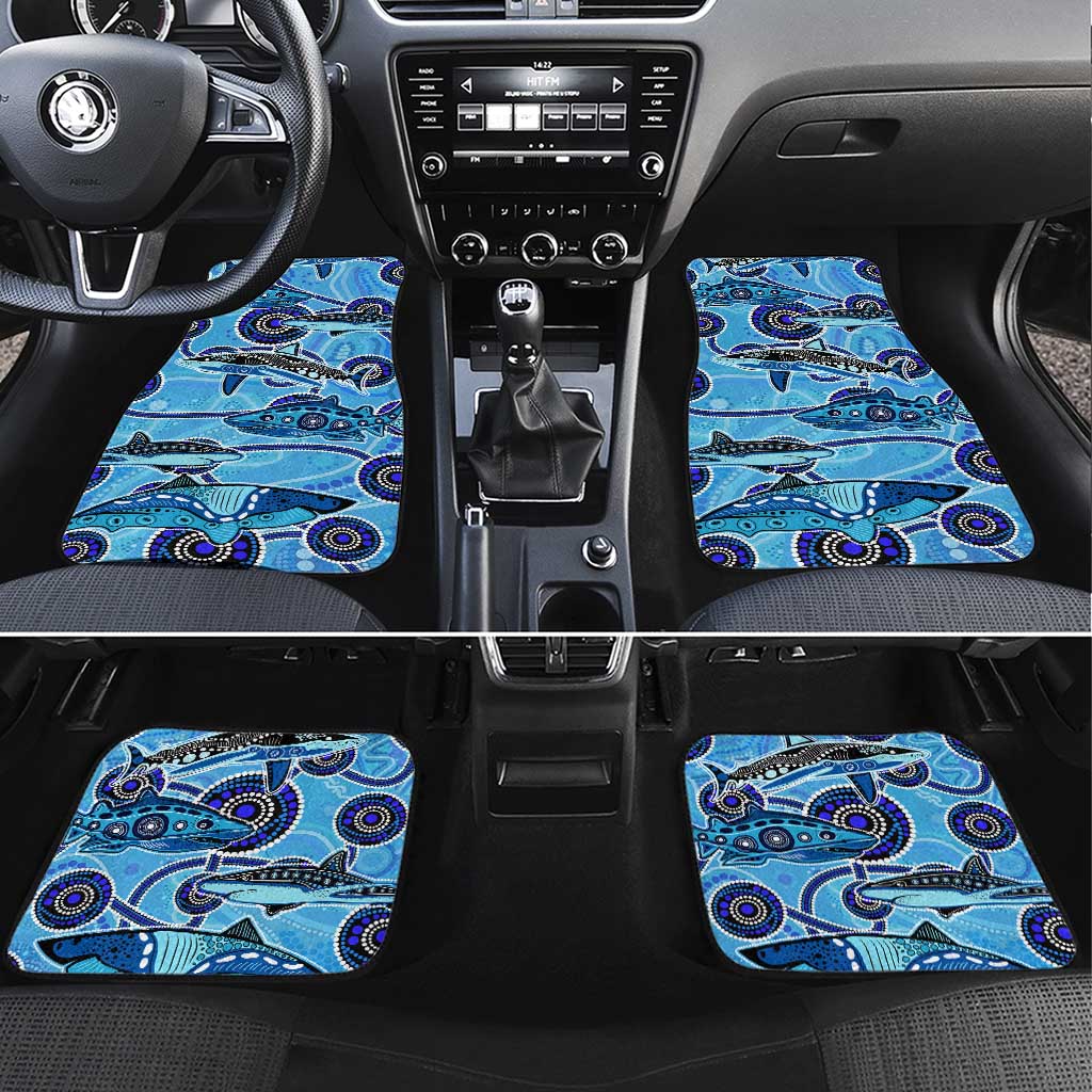 Sharks Aboriginal Australia Car Mats Indigenous Art Blue