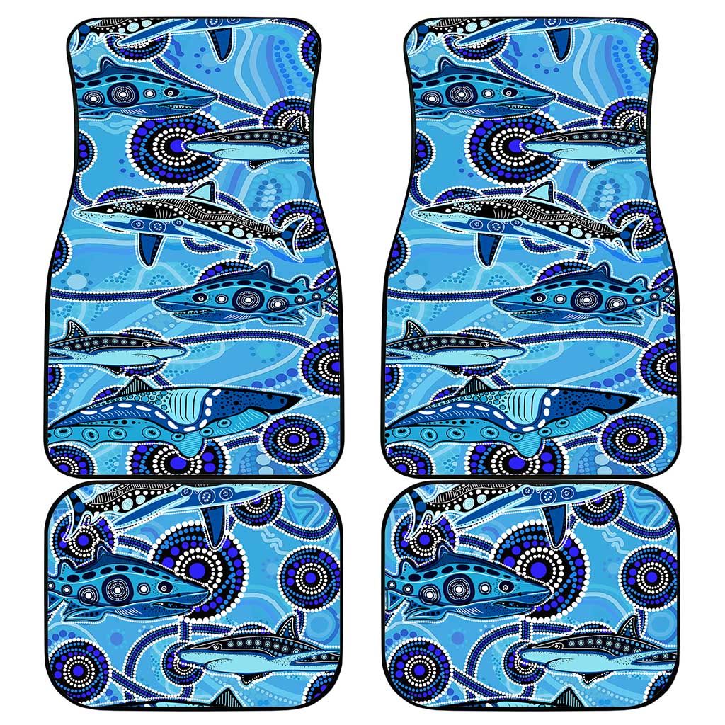 Sharks Aboriginal Australia Car Mats Indigenous Art Blue