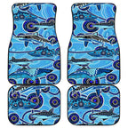 Sharks Aboriginal Australia Car Mats Indigenous Art Blue