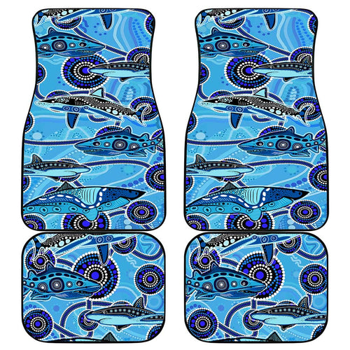 Sharks Aboriginal Australia Car Mats Indigenous Art Blue