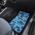 Sharks Aboriginal Australia Car Mats Indigenous Art Blue
