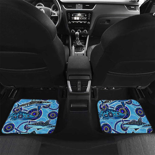 Sharks Aboriginal Australia Car Mats Indigenous Art Blue