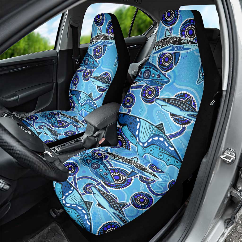 Sharks Aboriginal Australia Car Seat Cover Indigenous Art Blue