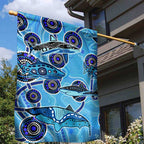 Sharks Aboriginal Australia Garden Flag Indigenous Art Blue
