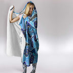 Sharks Aboriginal Australia Hooded Blanket Indigenous Art Blue