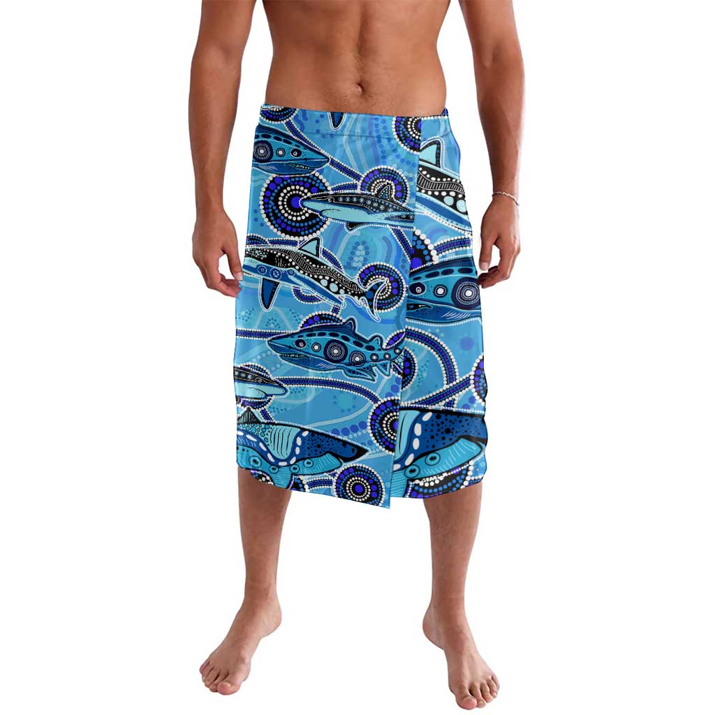 Sharks Aboriginal Australia Lavalava Indigenous Art Blue
