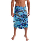 Sharks Aboriginal Australia Lavalava Indigenous Art Blue