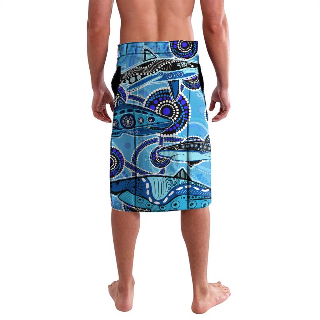 Sharks Aboriginal Australia Lavalava Indigenous Art Blue