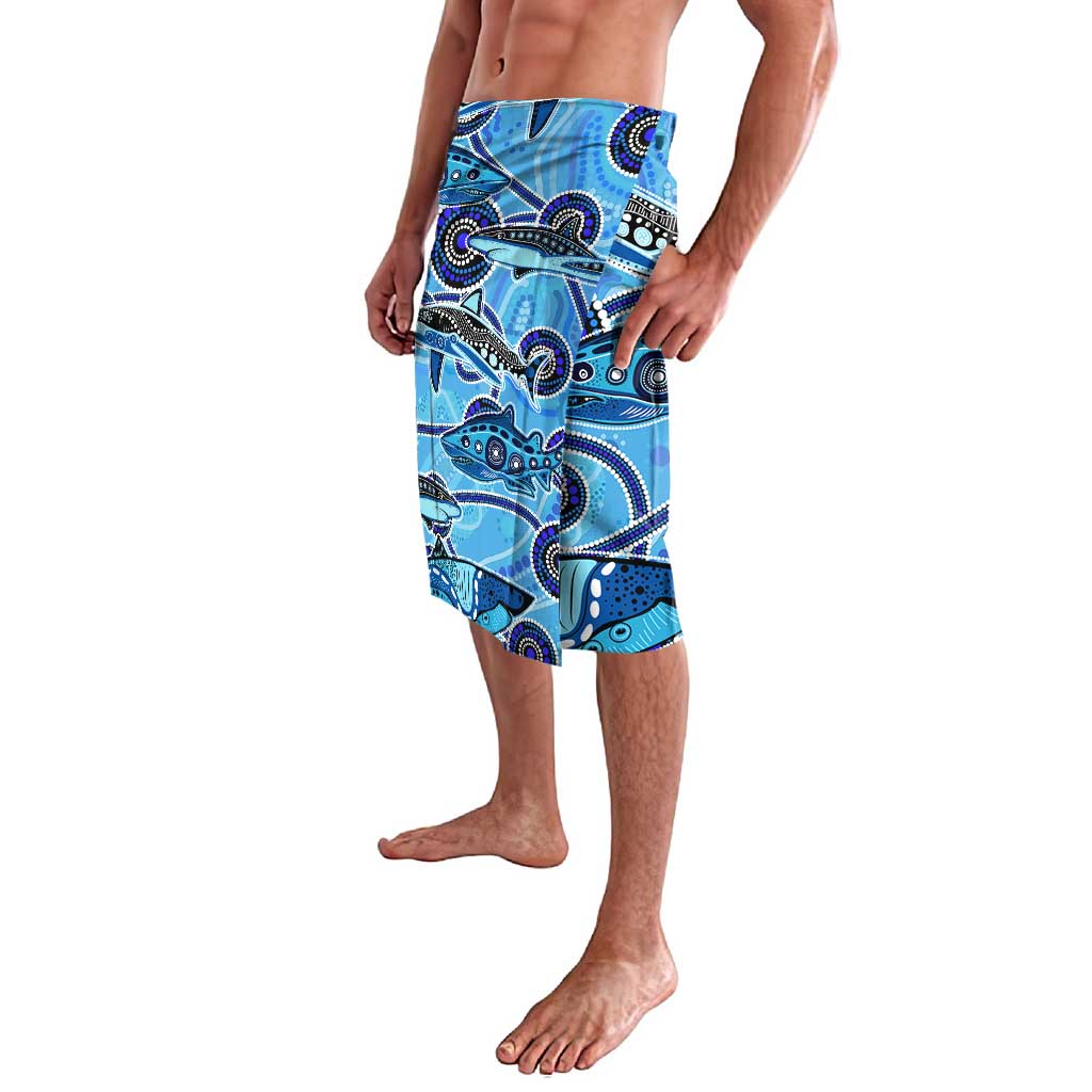 Sharks Aboriginal Australia Lavalava Indigenous Art Blue