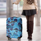 Sharks Aboriginal Australia Luggage Cover Indigenous Art Blue