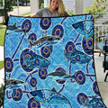 Sharks Aboriginal Australia Quilt Indigenous Art Blue