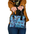 Sharks Aboriginal Australia Shoulder Handbag Indigenous Art Blue
