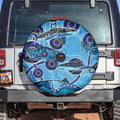 Sharks Aboriginal Australia Spare Tire Cover Indigenous Art Blue