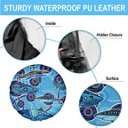 Sharks Aboriginal Australia Spare Tire Cover Indigenous Art Blue
