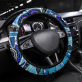 Sharks Aboriginal Australia Steering Wheel Cover Indigenous Art Blue