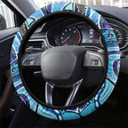Sharks Aboriginal Australia Steering Wheel Cover Indigenous Art Blue