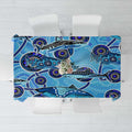Sharks Aboriginal Australia Tablecloth Indigenous Art Blue