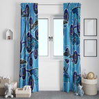 Sharks Aboriginal Australia Window Curtain Indigenous Art Blue