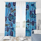 Sharks Aboriginal Australia Window Curtain Indigenous Art Blue