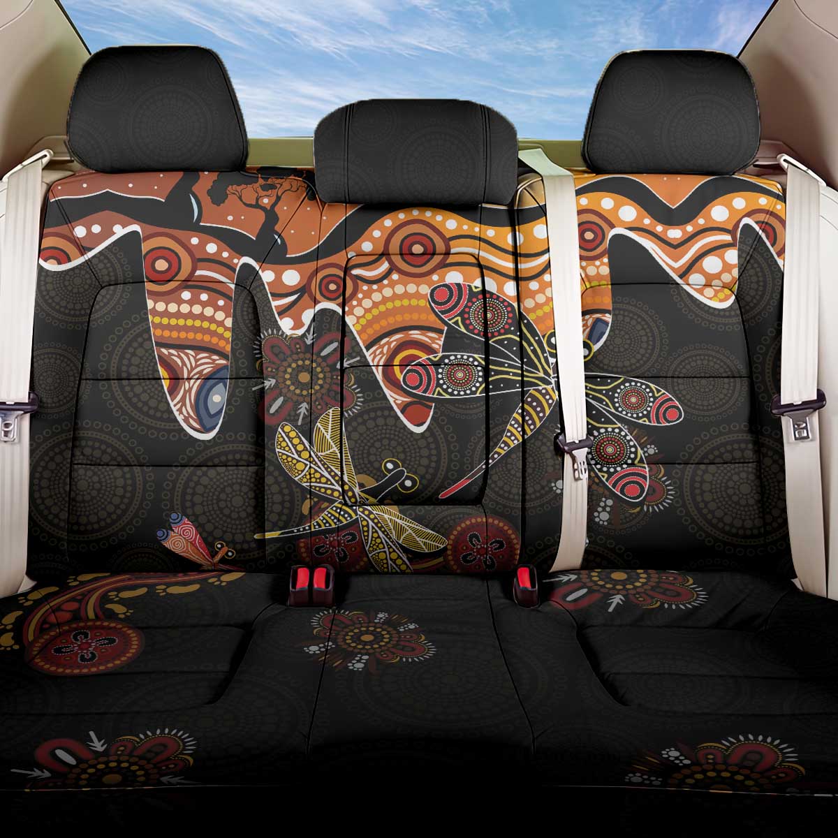 Dragonfly Aboriginal Australia Back Car Seat Cover Indigenous Art