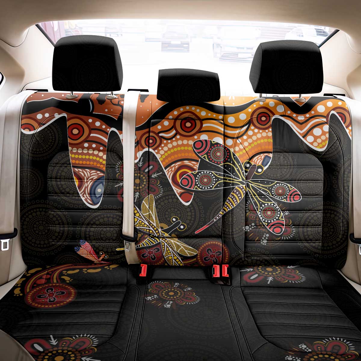 Dragonfly Aboriginal Australia Back Car Seat Cover Indigenous Art