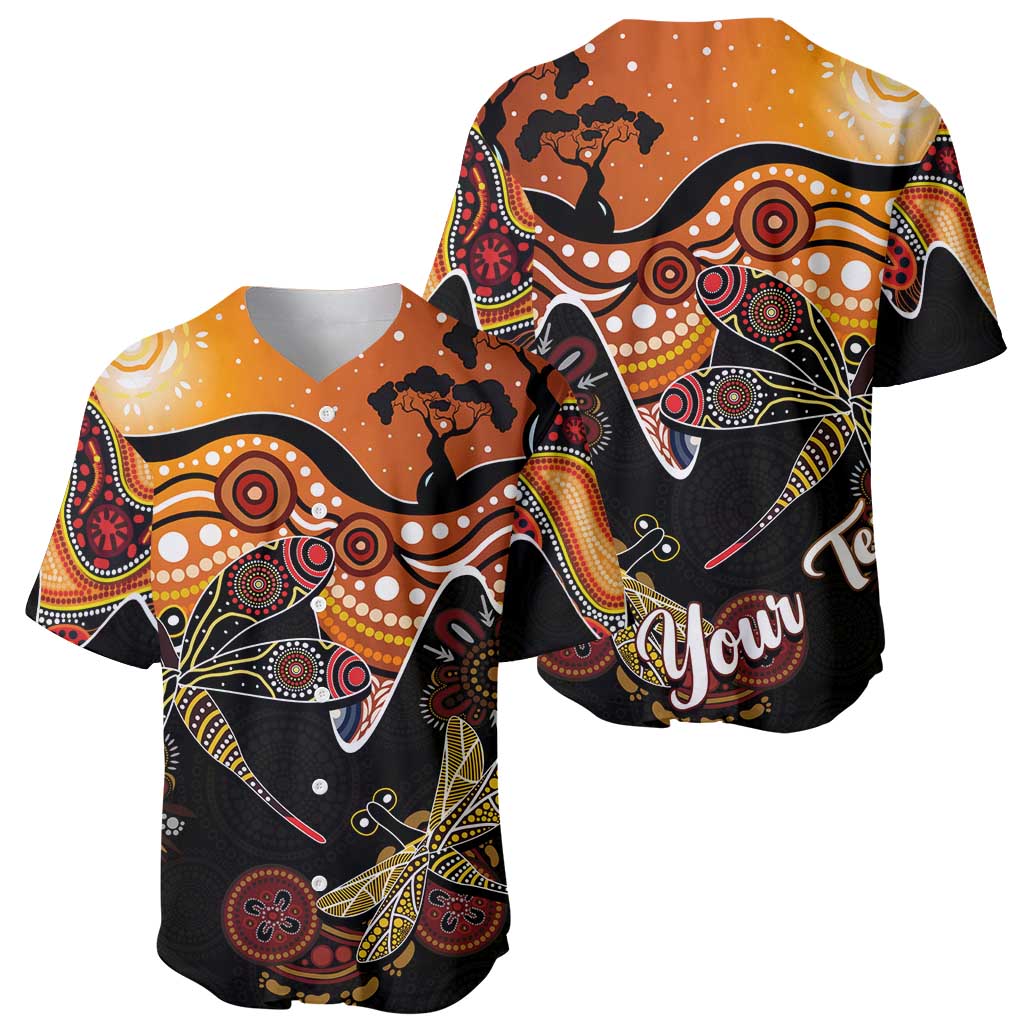 Dragonfly Aboriginal Australia Baseball Jersey Indigenous Art