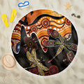 Dragonfly Aboriginal Australia Beach Blanket Indigenous Art