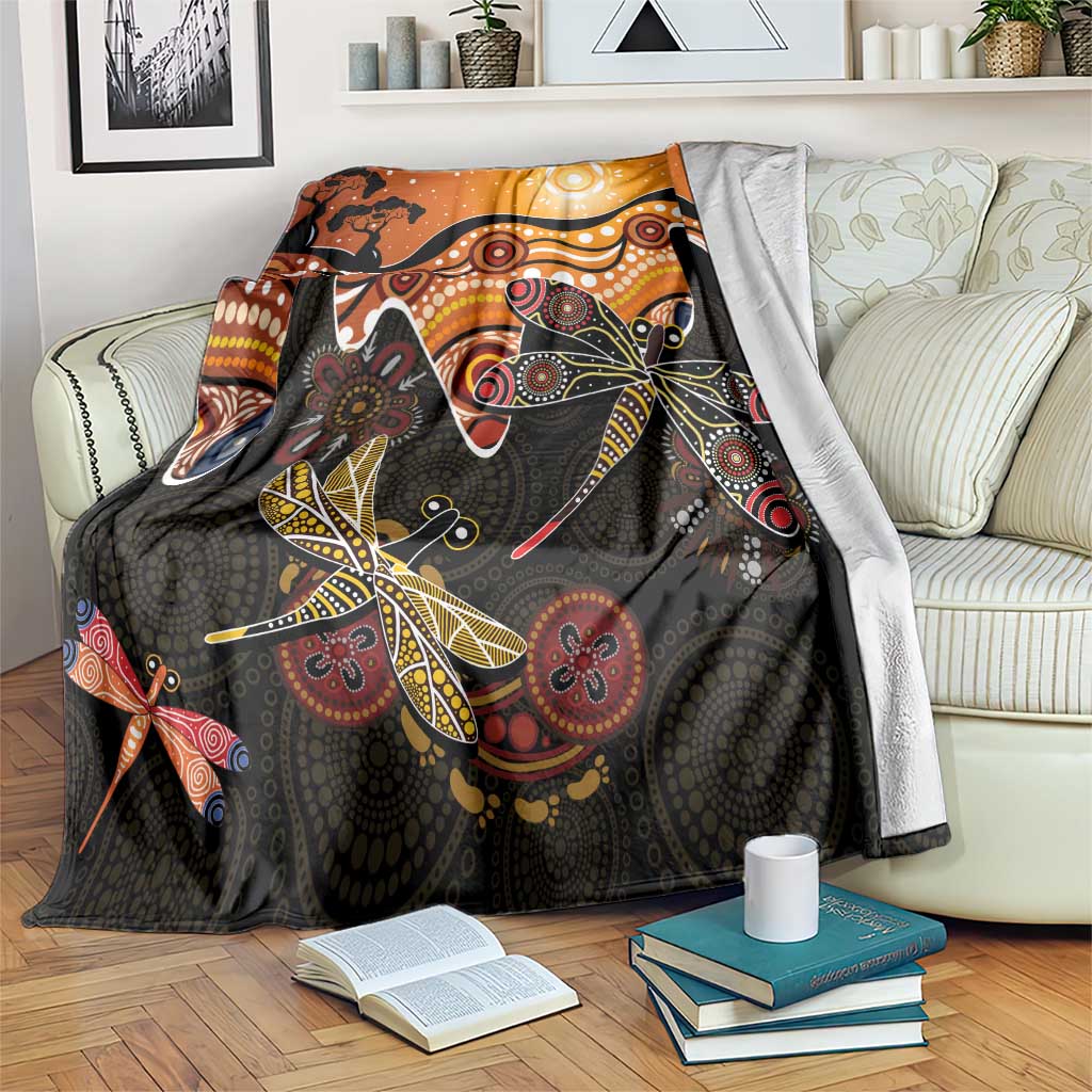 Dragonfly Aboriginal Australia Blanket Indigenous Art