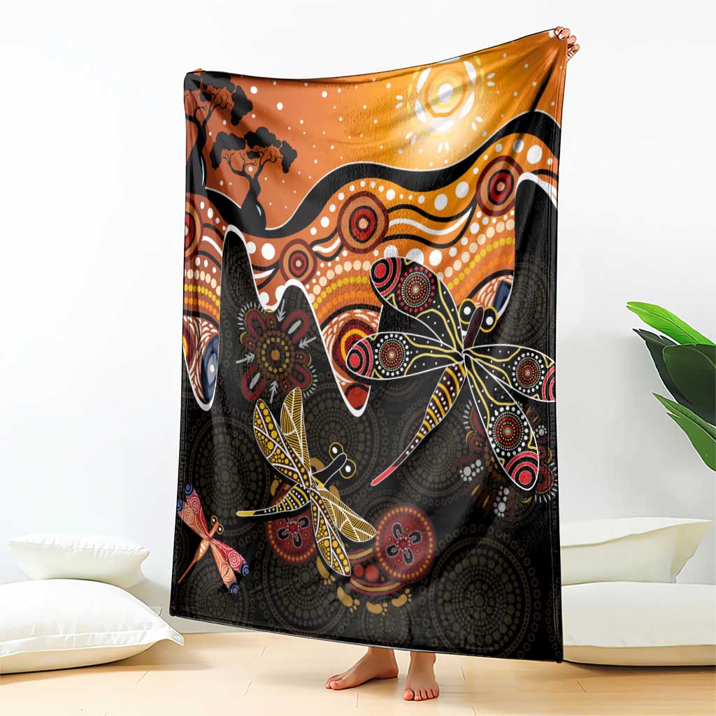 Dragonfly Aboriginal Australia Blanket Indigenous Art