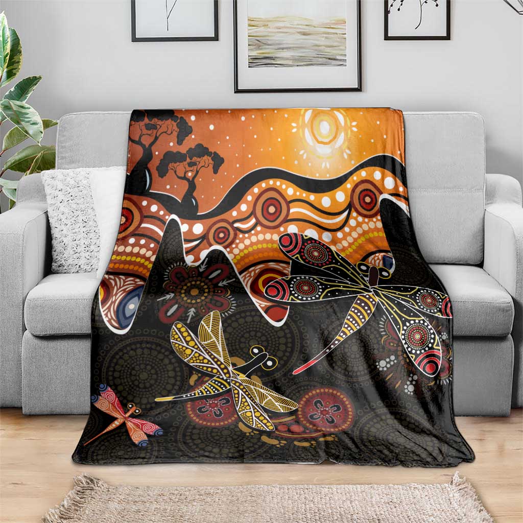 Dragonfly Aboriginal Australia Blanket Indigenous Art