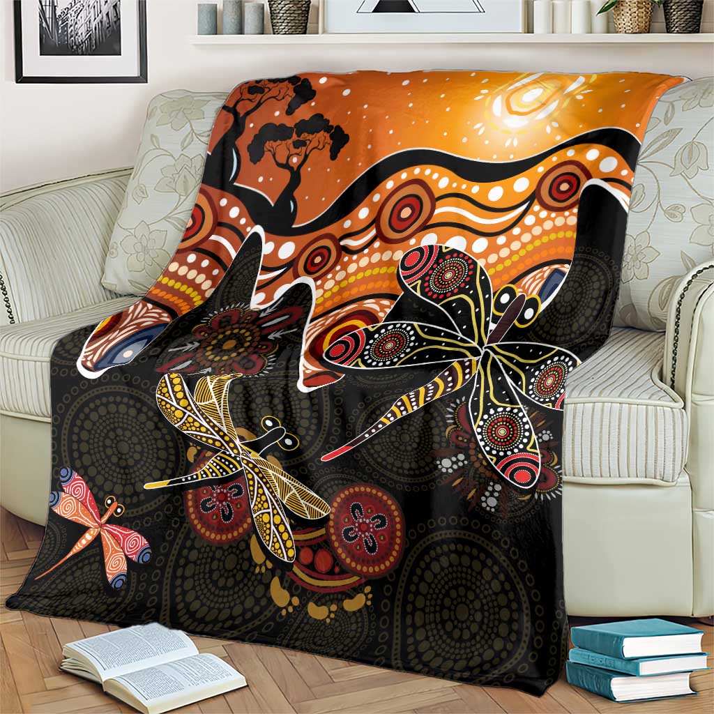Dragonfly Aboriginal Australia Blanket Indigenous Art