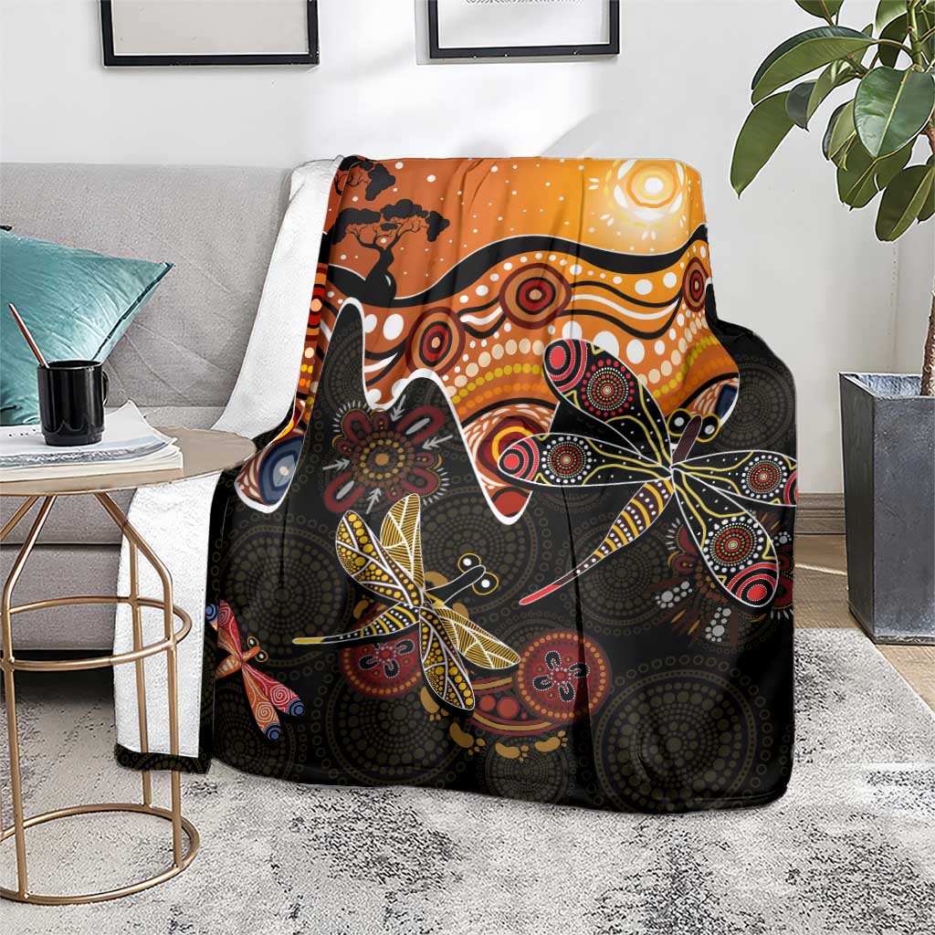 Dragonfly Aboriginal Australia Blanket Indigenous Art