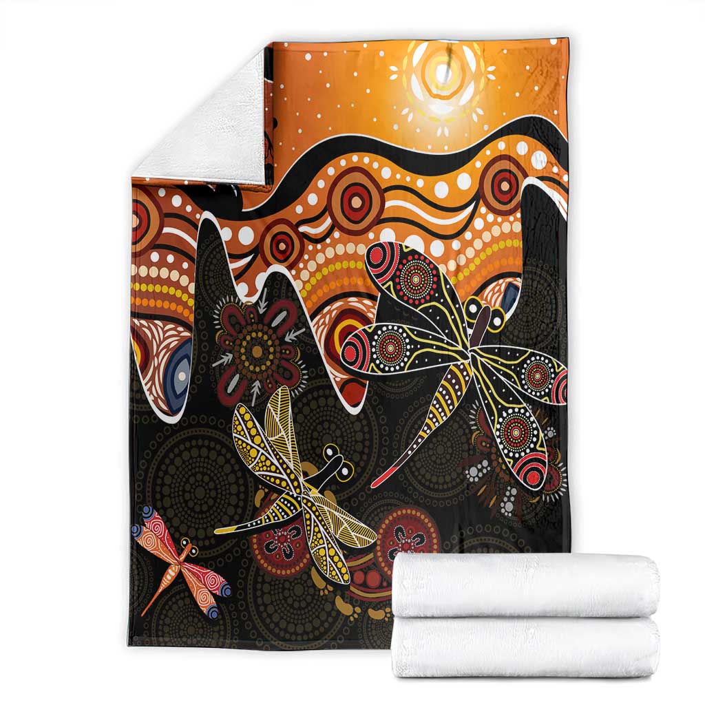 Dragonfly Aboriginal Australia Blanket Indigenous Art